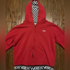 Vans Red and checker boys zip up